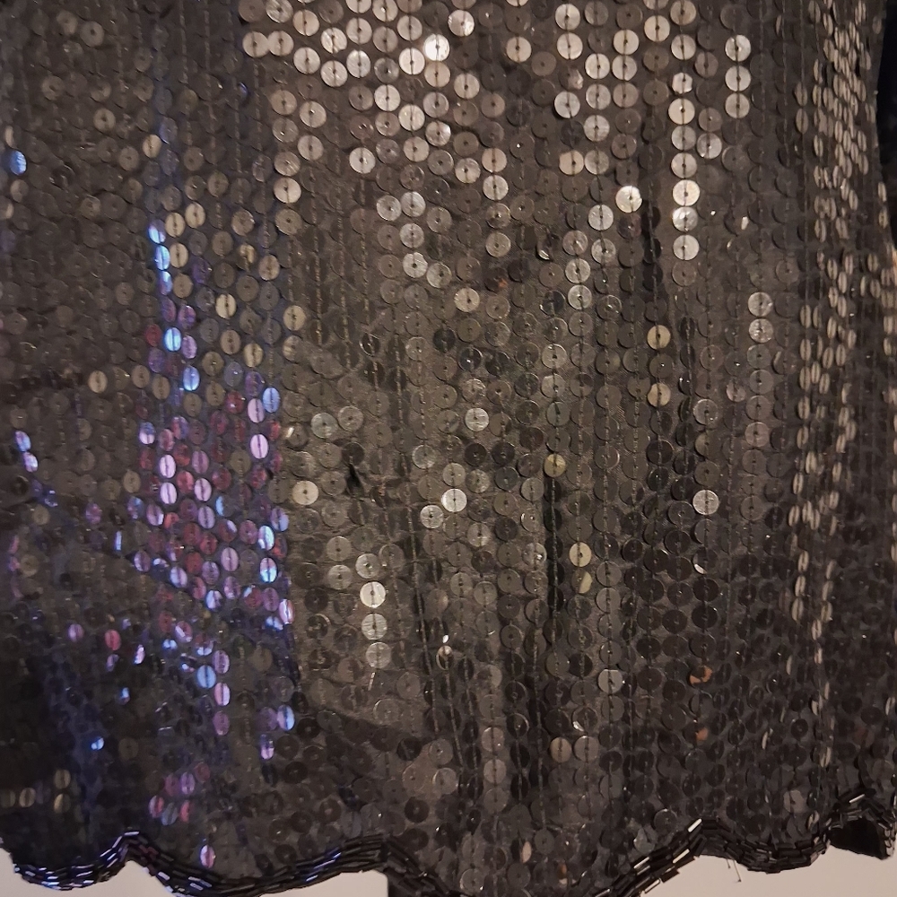 Vintage Black Sequin Women's Top Size 16 - Picture 5 of 13